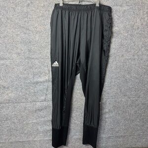 Adidas Pants Joggers Zip Ankle Black 3 Stripes Track Pants Men’s Size XL